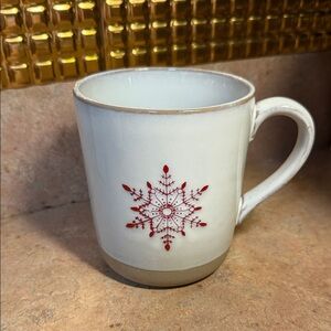Hearth & Hand White and Red Snowflake Mug